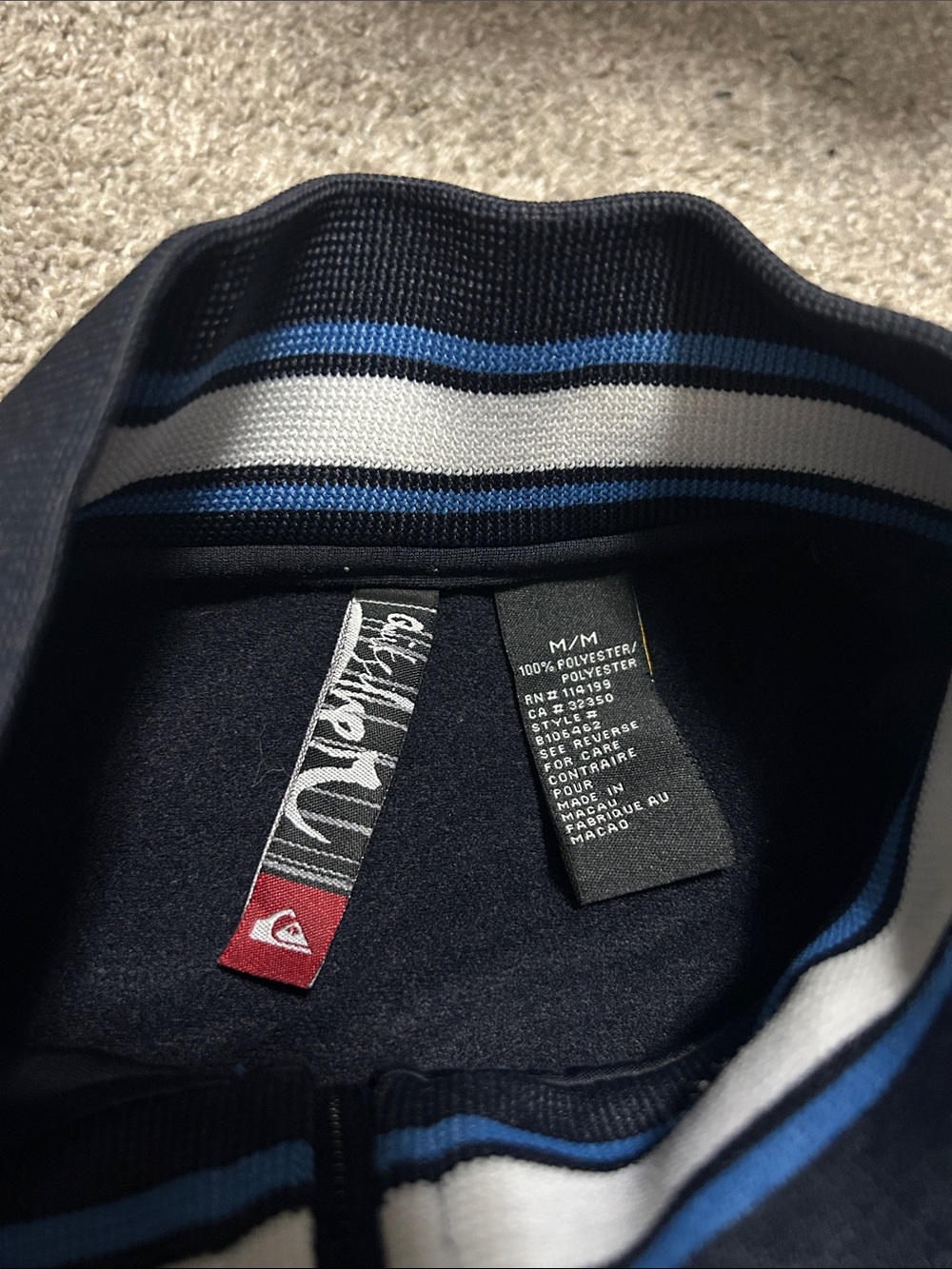 2000s Quiksilver Blue Zip Up Track Jacket Mens Medium Y2K - Picture 5 of 8